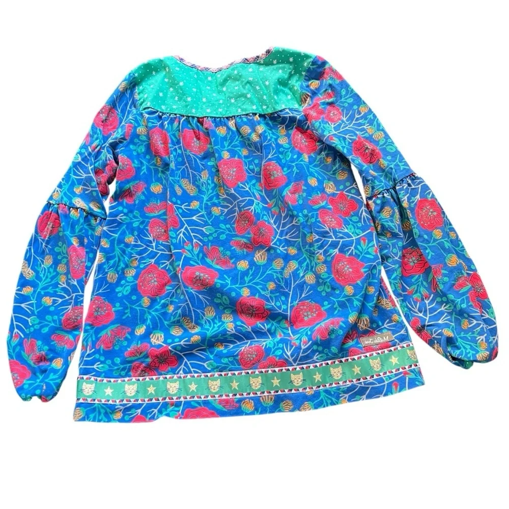 Matilda Jane Make Believe I Believe Tunic Long Sleeve Boho Blue Girls Size 10 - Picture 2 of 10
